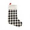 Primitives By Kathy Checkered Stocking Decor In Black And White In Multi