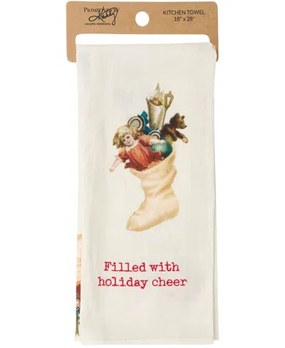 Primitives By Kathy Holiday Cheer Kitchen Towel, 18" X 28" In White