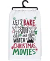 Primitives By Kathy Let's Bake Stuff And Watch Christmas Movies' Kitchen Tea Towel In Red And White