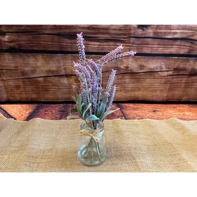 Primitives By Kathy Small Artificial Purple Lavender In A Glass Vase