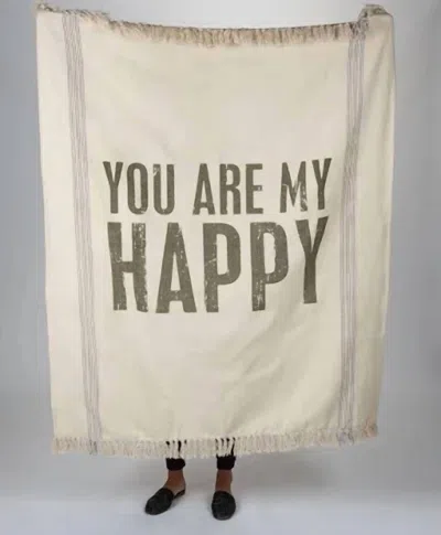 Primitives By Kathy Throw-you Are My Happy In Beige