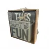 Primitives By Kathy Underestimate Me Sign & Towel Set In Grey In Gray