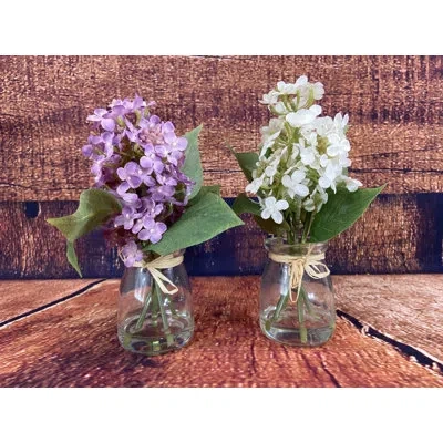 Primitives By Kathy White Lilac In Glass Jar