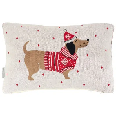 Primitives By Kathy Winter Dachshund Shaped Pillow In Multicolored