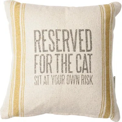 Primitives By Kathy Woven Rustic Gold Striped Pillow, Reserved For The Cat Sit - 10" X 10" In Beige