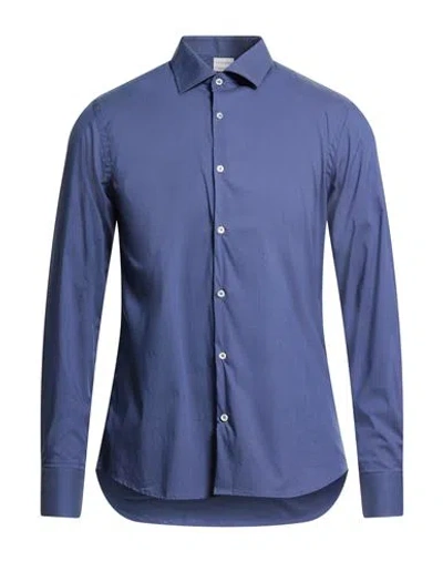 Primo Emporio Man Shirt Blue Size 3xl Cotton, Polyamide, Elastane