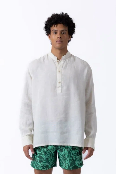Prince And Bond Prince & Bond Edward Linen Polo In White