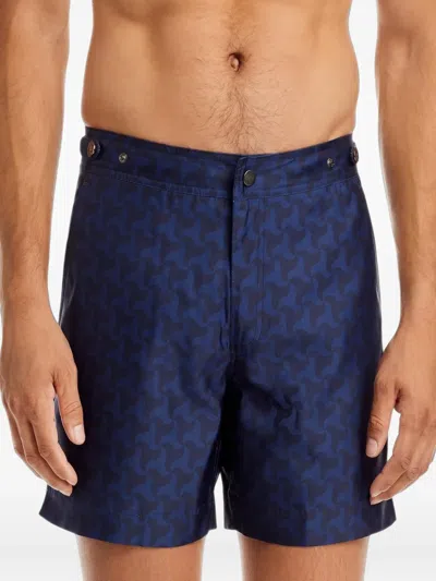 Prince And Bond Elvio Shark Tooth Swim Shorts In Blue