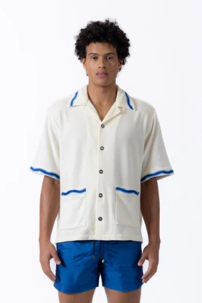 Prince And Bond Prince & Bond Luka Wave Embroidered Terry Shirt In Multi