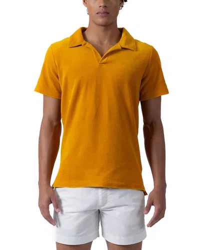 Prince And Bond Riviera Terry Cloth Polo Shirt In Gold