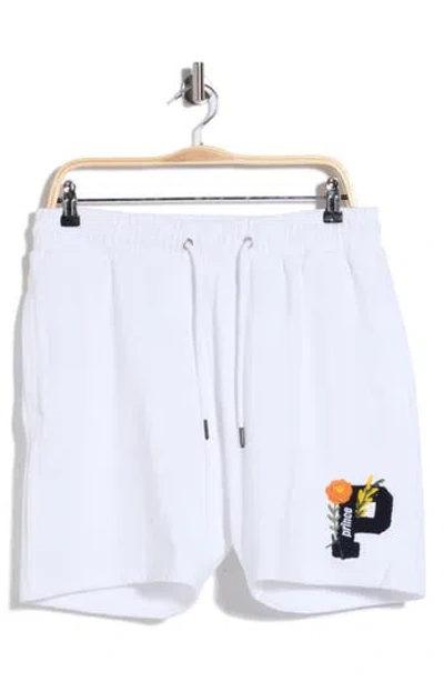 Prince Brushed Fleece Shorts In White