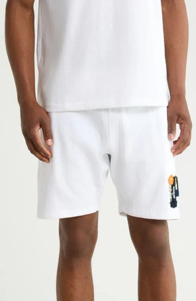 Prince Brushed Fleece Shorts In White