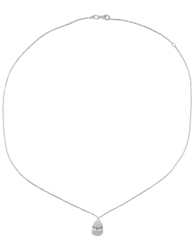 Prince Diamond & Jewelry 14k 3.01 Ct. Tw. Lab-grown Diamond Pear Necklace In Silver