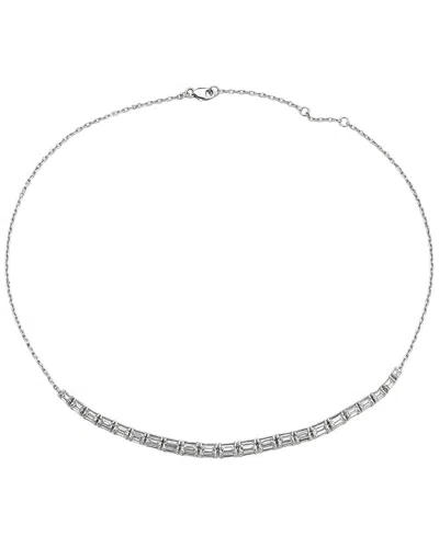 Prince Diamond & Jewelry 14k 4.40 Ct. Tw. Lab-grown Diamond Graduated Necklace In Silver