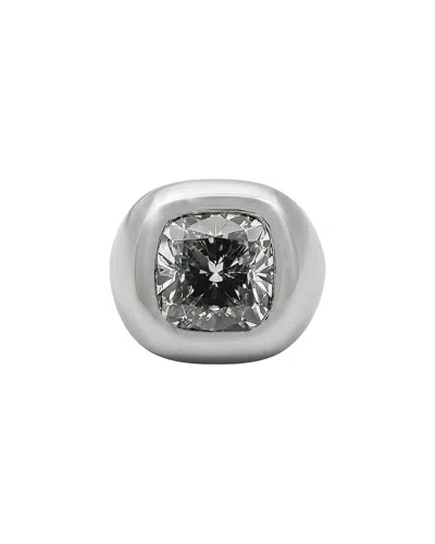 Prince Diamond & Jewelry 14k 5.00 Ct. Tw. Lab-grown Diamond Cushion Ring In Metallic
