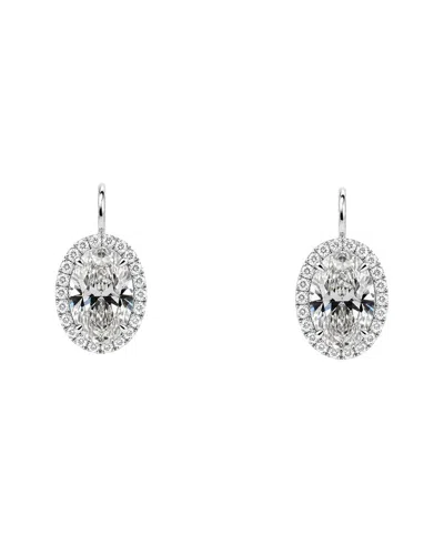 Prince Diamond & Jewelry 14k 8.14 Ct. Tw. Lab-grown Diamond Lab-grown Drop  Earrings In Silver