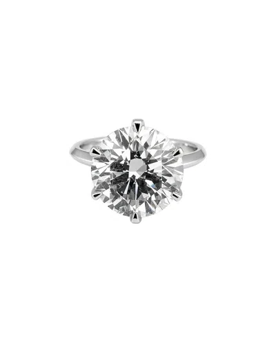 Prince Diamond & Jewelry 14kw Cvd Round Diamond Ring 7.04 Cts Igi Cert. In Metallic