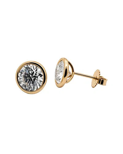 Prince Diamond & Jewelry 14ky Bezel Set Cvd Studs Igi Cert 4.00 Cts In Gold