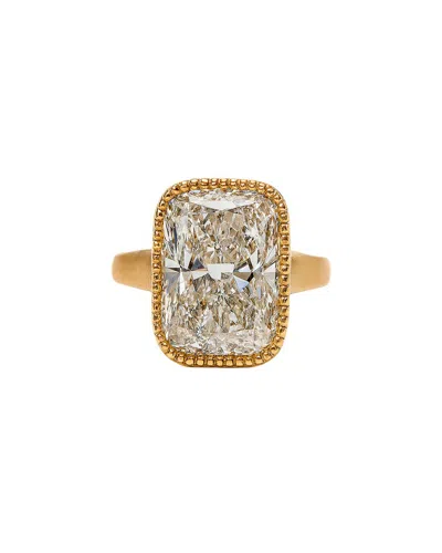 Prince Diamond & Jewelry 18k 7.00 Ct. Tw. Lab-grown Diamond Lab-grown Cushion  Ring In Brown