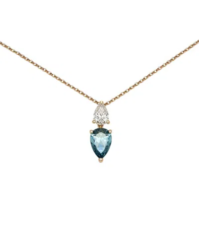 Prince Diamond & Jewelry Cvd Pear Shape Pend 3.34 Cts In Blue