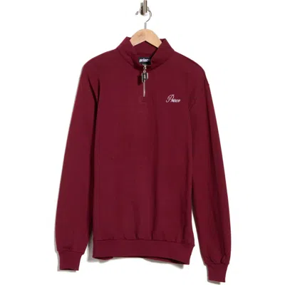 Prince Fleece Quarter Zip Sweatshirt In Brown