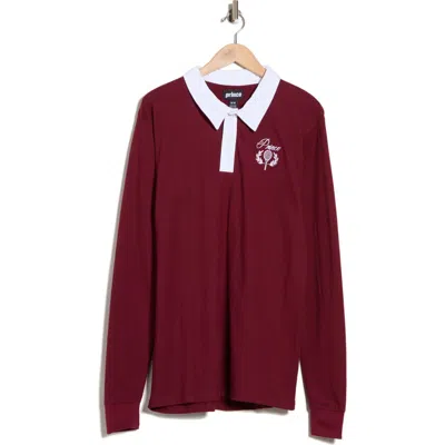 Prince Long Sleeve Rugby Polo In Burgundy