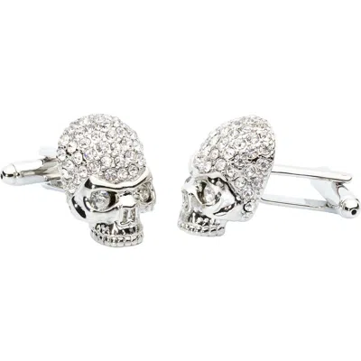Prince Of Scots Crystal Skull Cufflinks In White
