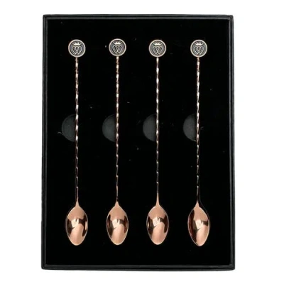 Prince Of Scots French Cocktail Spoons Gift Set In Gold