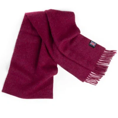 Prince Of Scots Fringed Merino Wool Scarf In Red