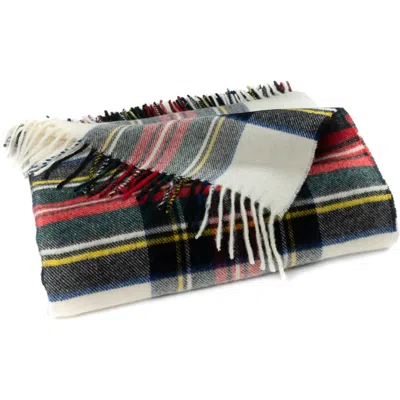 Prince Of Scots Highland Tartan Tweed Merino Wool Throw In Black