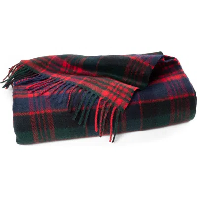 Prince Of Scots Highland Tartan Tweed Merino Wool Throw In Red