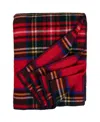 Prince Of Scots Highland Tweeds Big Throw, 59" X 80" In Black Red