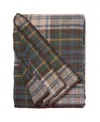 Prince Of Scots Highland Tweeds Big Throw, 59" X 80" In Green Tan