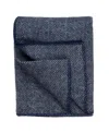 Prince Of Scots Highland Tweeds Big Throw, 59" X 80" In Navy White