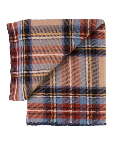 Prince Of Scots Highland Tweeds Big Throw, 59" X 80" In Tan Multi