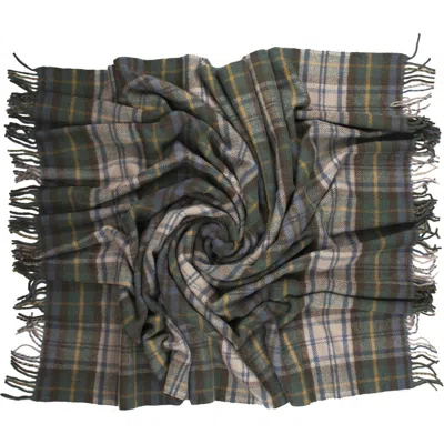 Prince Of Scots Highland Tweeds New Wool Fluffy Throw In Gray