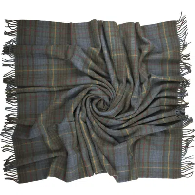 Prince Of Scots Highland Tweeds New Wool Fluffy Throw In Gray