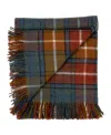 Prince Of Scots Highland Tweeds Shetland Lambswool Throw, 55 " X 72" In Orange