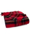 Prince Of Scots Highland Tweeds Shetland Lambswool Throw, 55 " X 72" In Red
