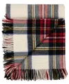 Prince Of Scots Highland Tweeds Shetland Lambswool Throw, 55 " X 72" In White