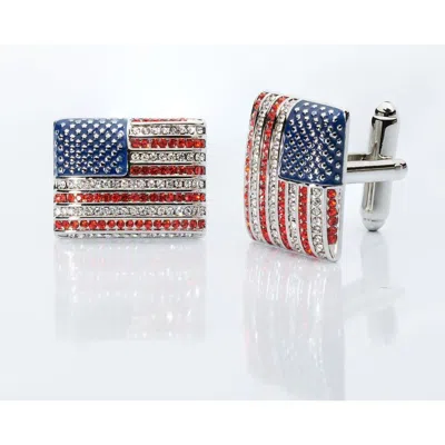 Prince Of Scots Stars & Stripes Crystal Cufflinks In Brown