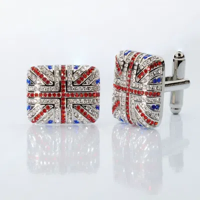 Prince Of Scots Union Jack Crystal Cufflinks In Brown