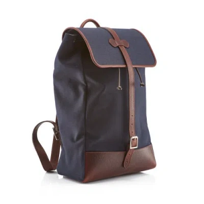 Prince Of Scots Wanderlust Cotswold Canvas Backpack In Blue