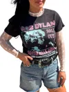 Prince Peter Bob Dylan Crop Tee In Black In Black
