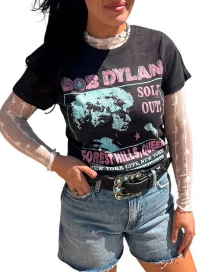 Prince Peter Bob Dylan Crop Tee In Black