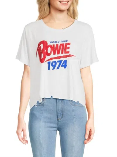 Prince Peter Bowie World Tour Crop Tee In White In Gray