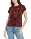 Prince Peter Camo Ribbed T-shirt In Burgundy