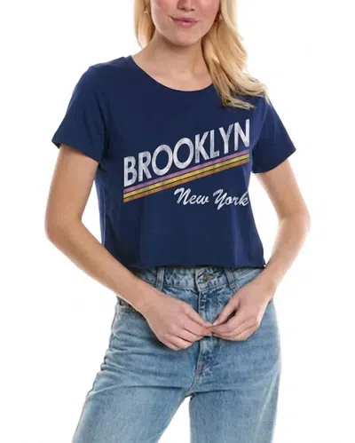 Prince Peter Collection Brooklyn Stripe Crop Tee In Navy In Blue