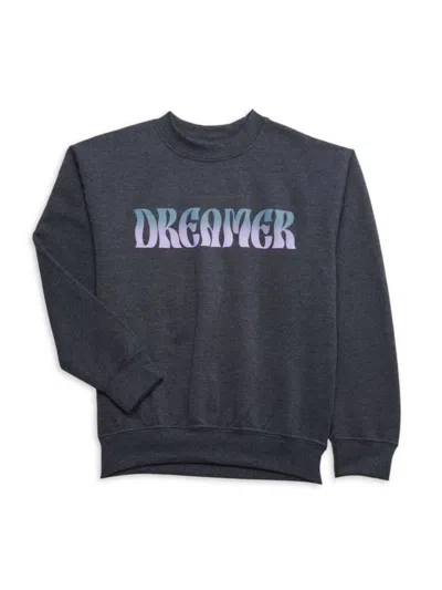 Prince Peter Collection Kids' Girl's Dreamer Sweatshirt In Charcoal
