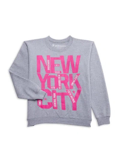 Prince Peter Collection Babies' Girl's Heathered Print Sweatshirt In Heather Grey